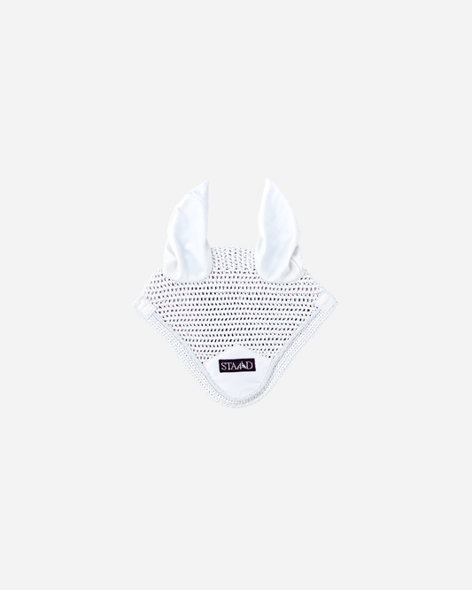 Tie-Free White Ear Bonnet
